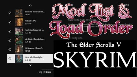 skyrim mod lists